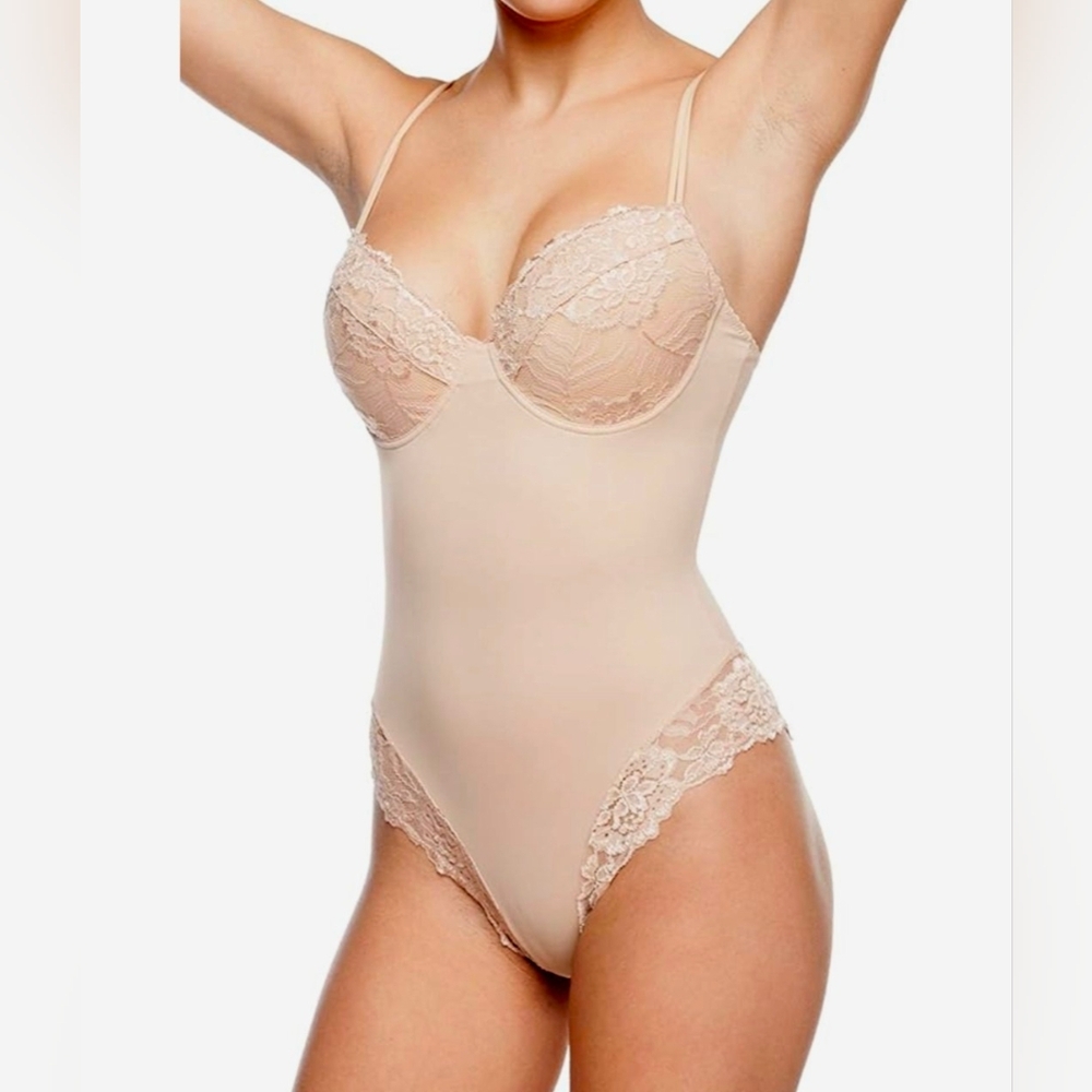 Body Beautiful Shapewear Bodysuit Shapes Smooths Timmy Control XL NEW NWT Beige